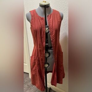 Wrinkly but great shape linen orange Theory dress/jacket. 6